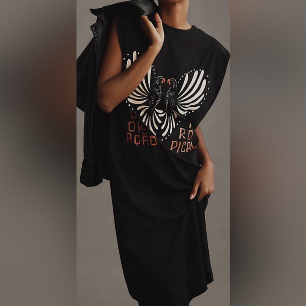 ISO Farm Rio black midi sleeveless shirt dress shoulder pads (do not purchase)xs